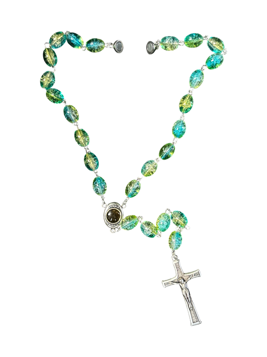 Teal & Green Car Rosary