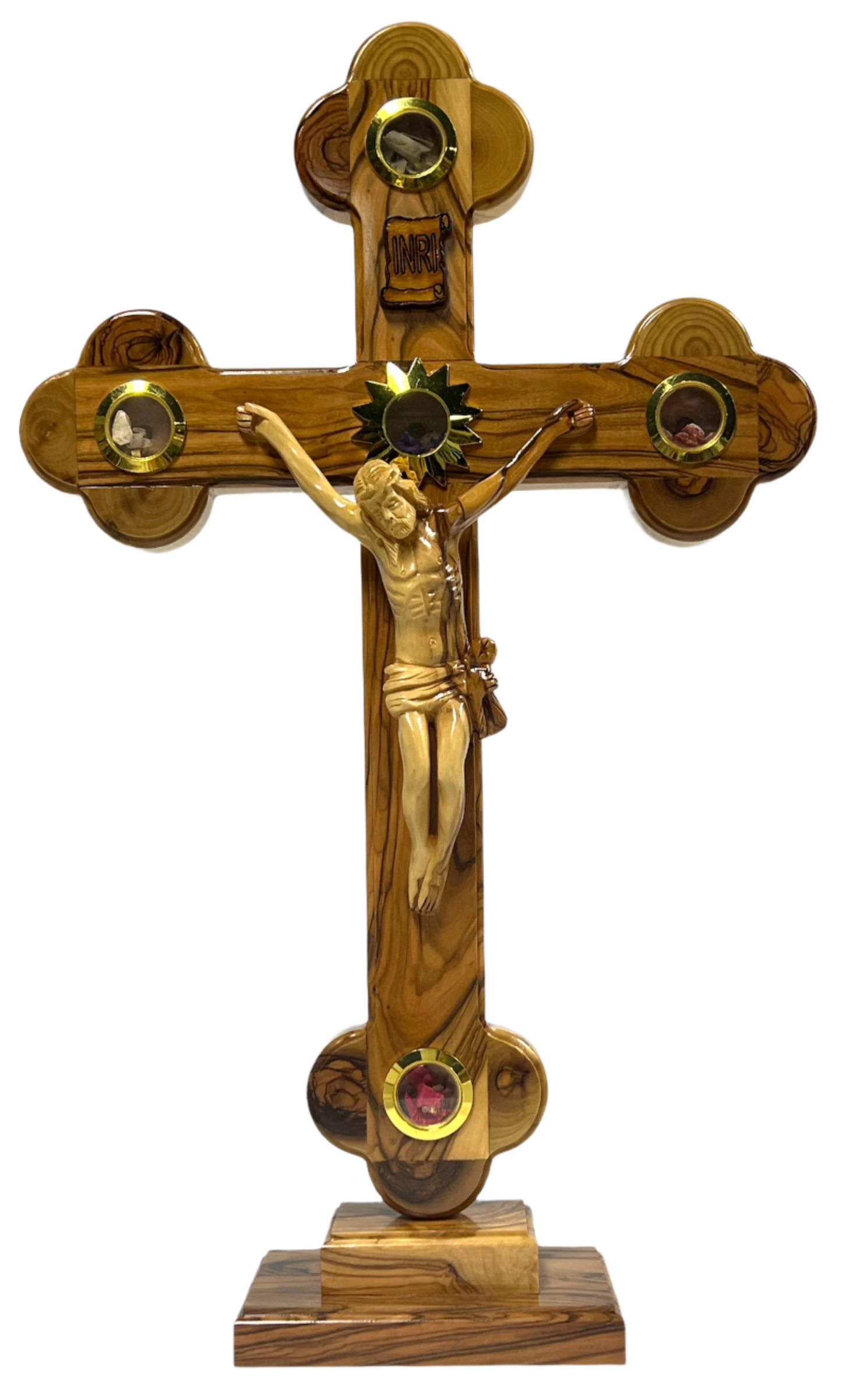 15" Roman Cross Including Four Holy Land Essences with stand