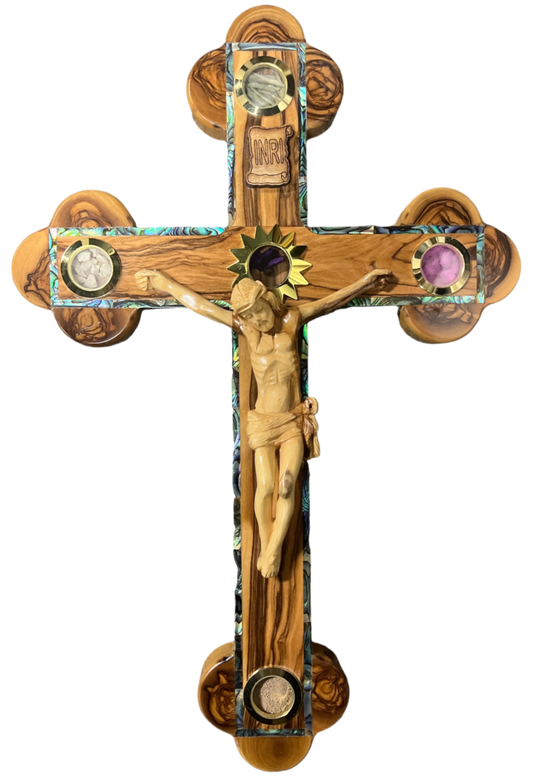 15" Roman Cross with mother of pearl