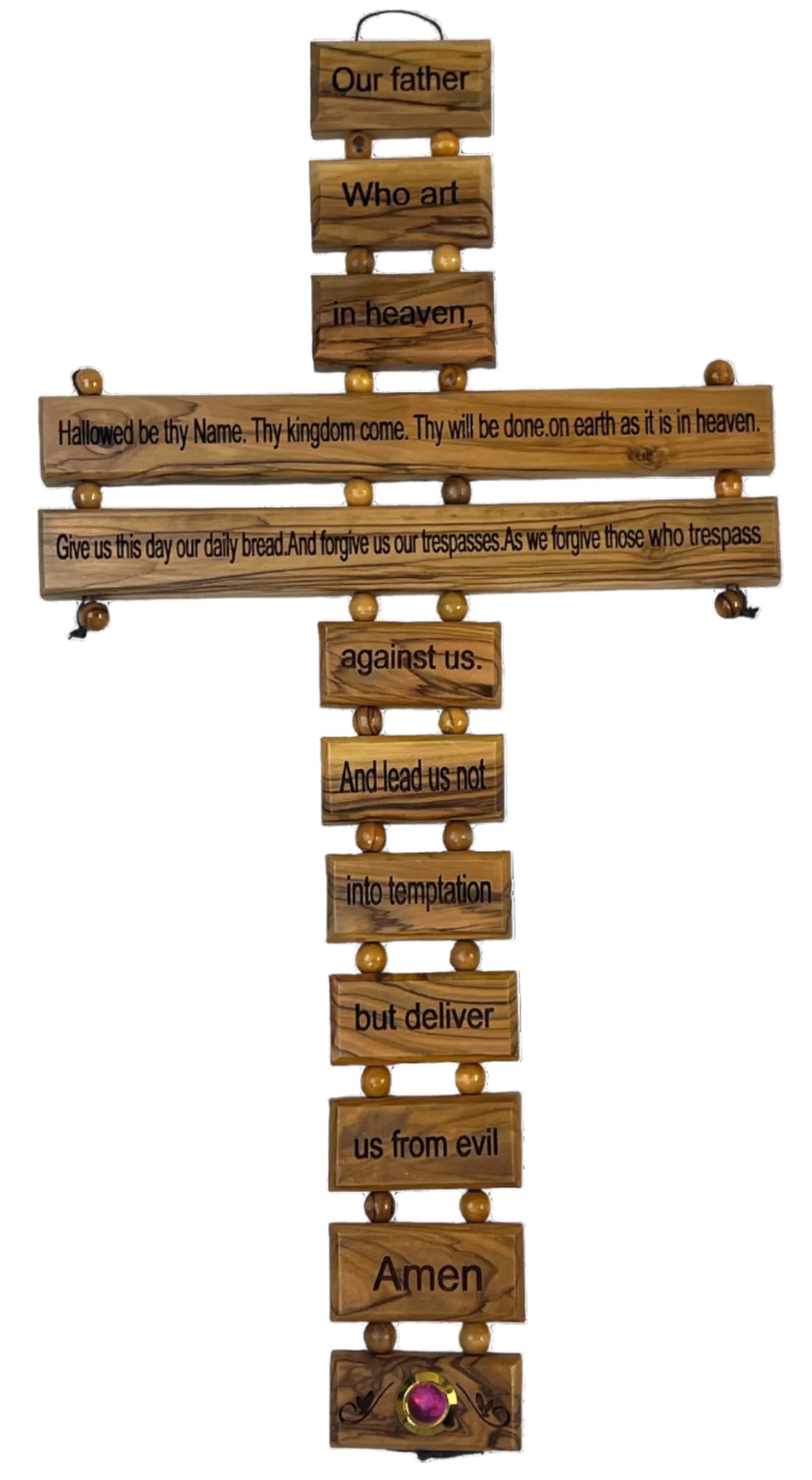 15" our father prayer cross