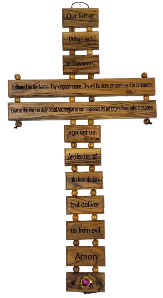 15" our father prayer cross