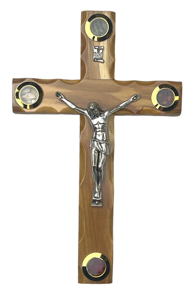 8" Latin Cross Including Four Holy Land Essences