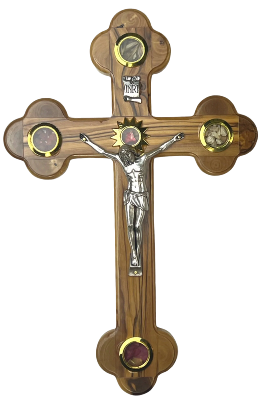 11" Roman Cross Including Four Holy Land Essences