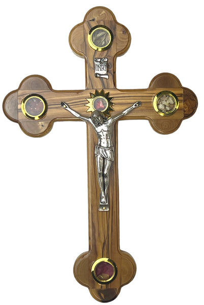 10" Roman Cross Including Four Holy Land Essences