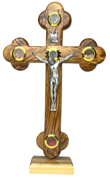 10" Roman Cross Including Four Holy Land Essences with stand