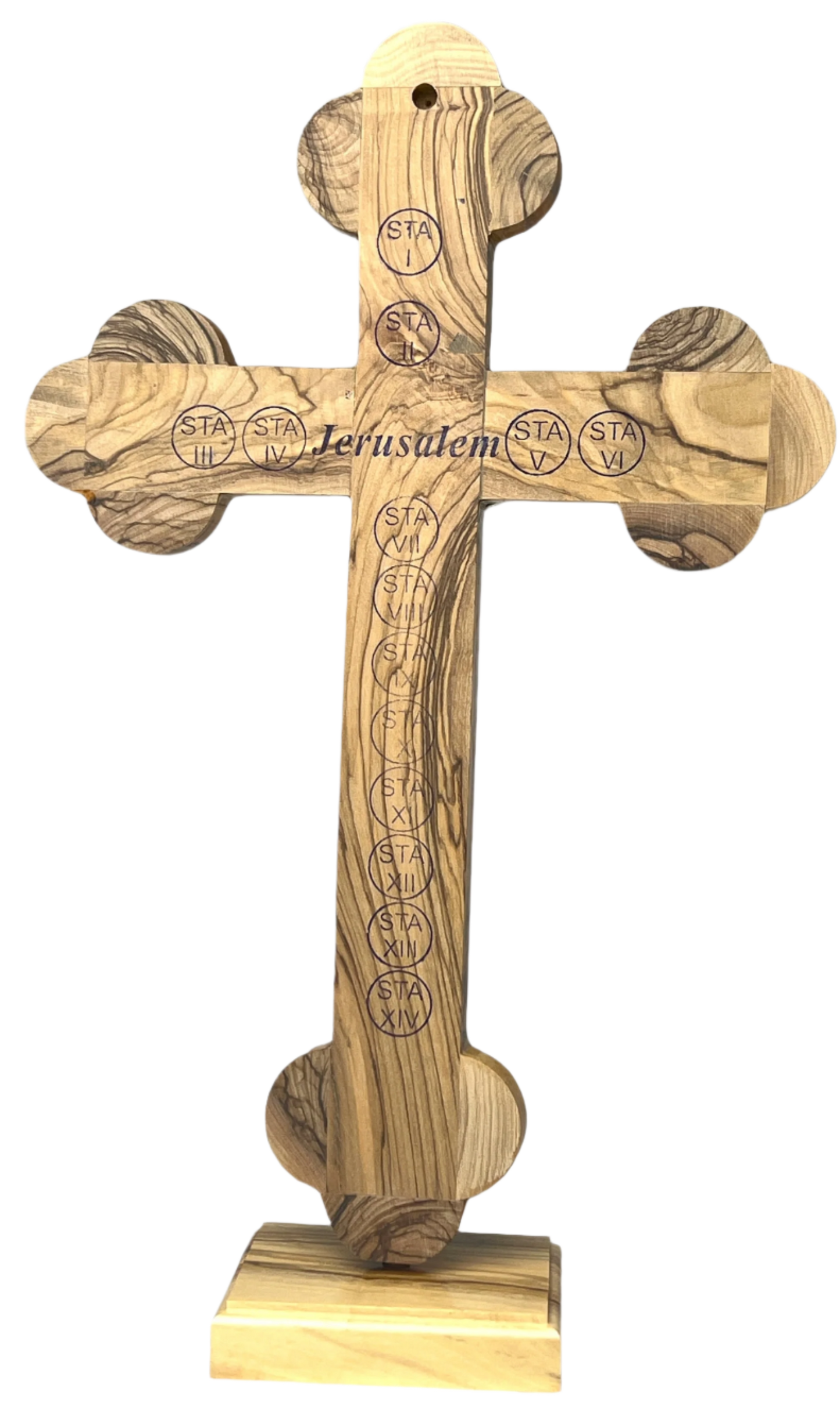 11" Roman Cross Including Four Holy Land Essences with stand