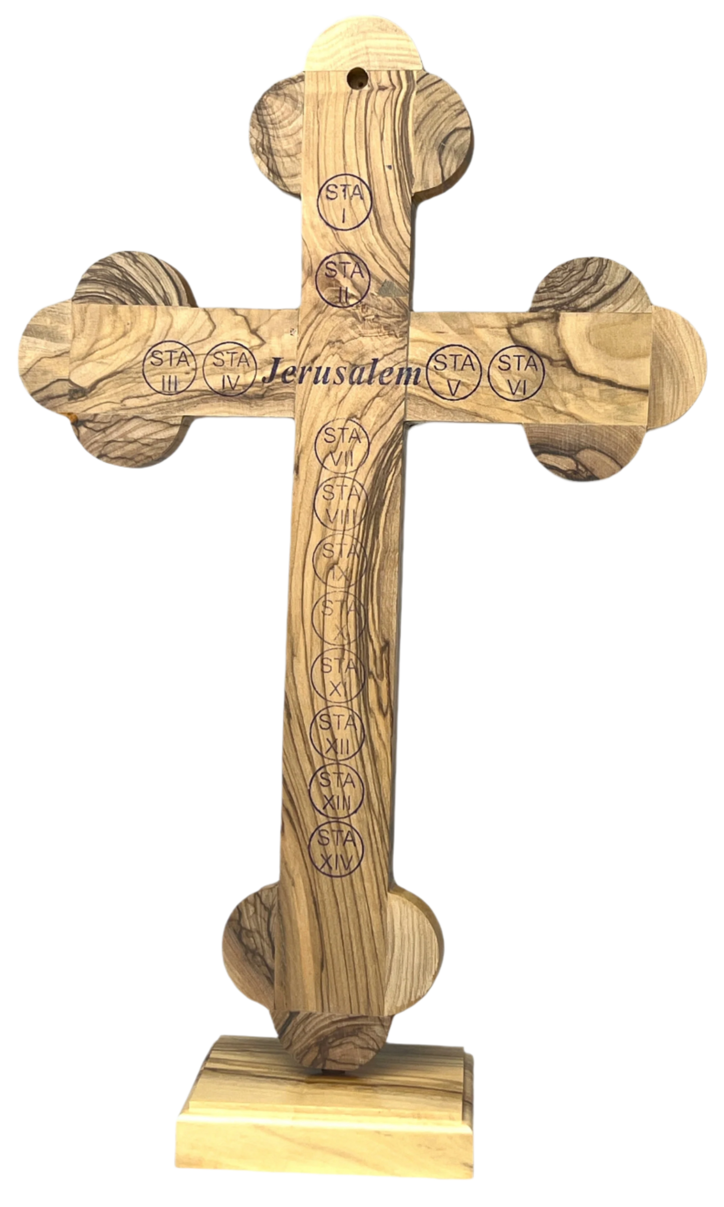 11" Roman Cross Including Four Holy Land Essences with stand