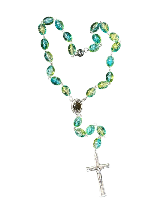Teal & Green Car Rosary