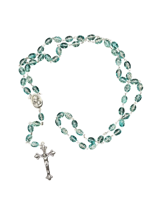 Aqua crystal Rosary