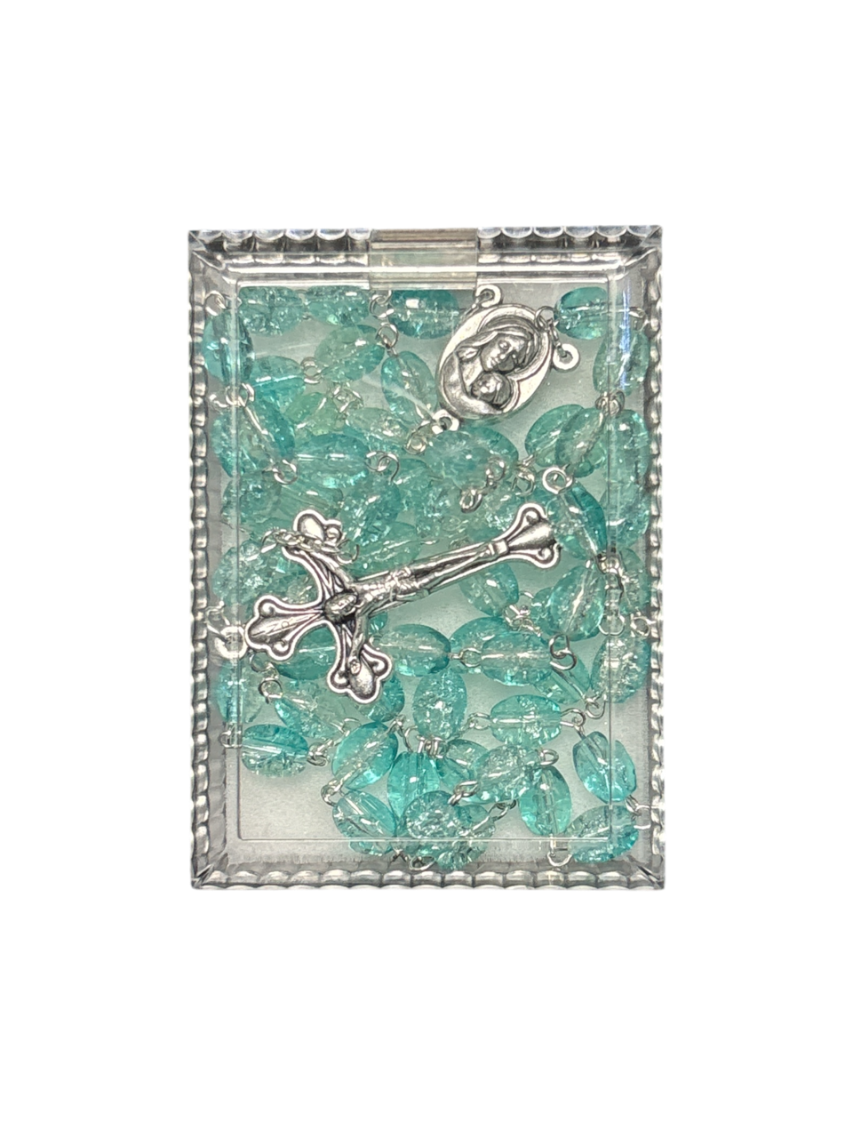 Aqua crystal Rosary