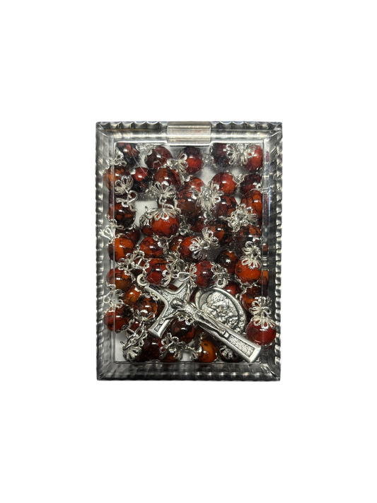 Burnt Orange Coral Rosary
