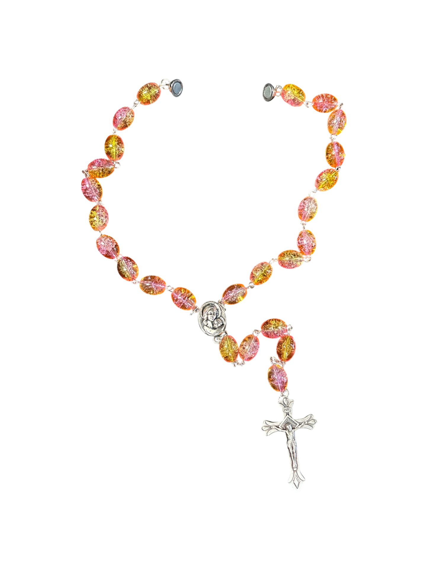 Yellow & Pink Car Rosary