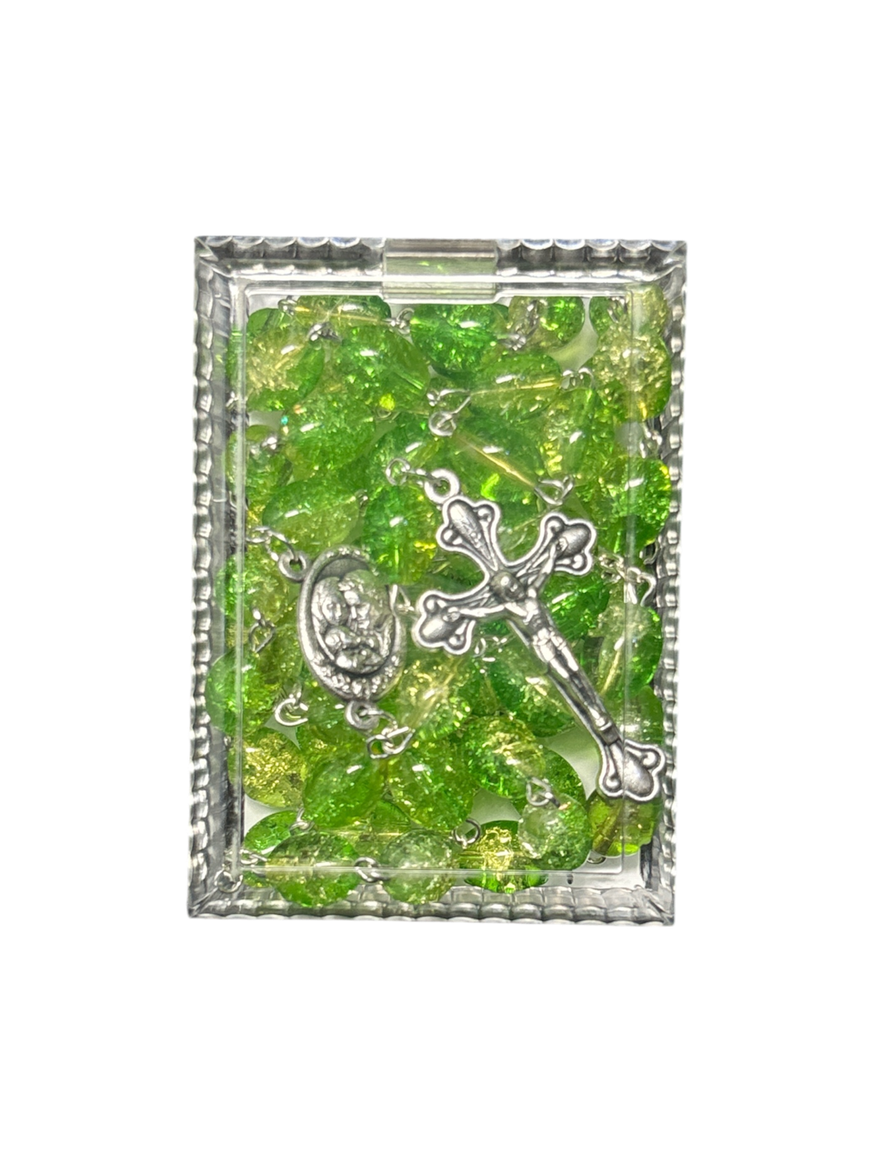 Green crystal Rosary