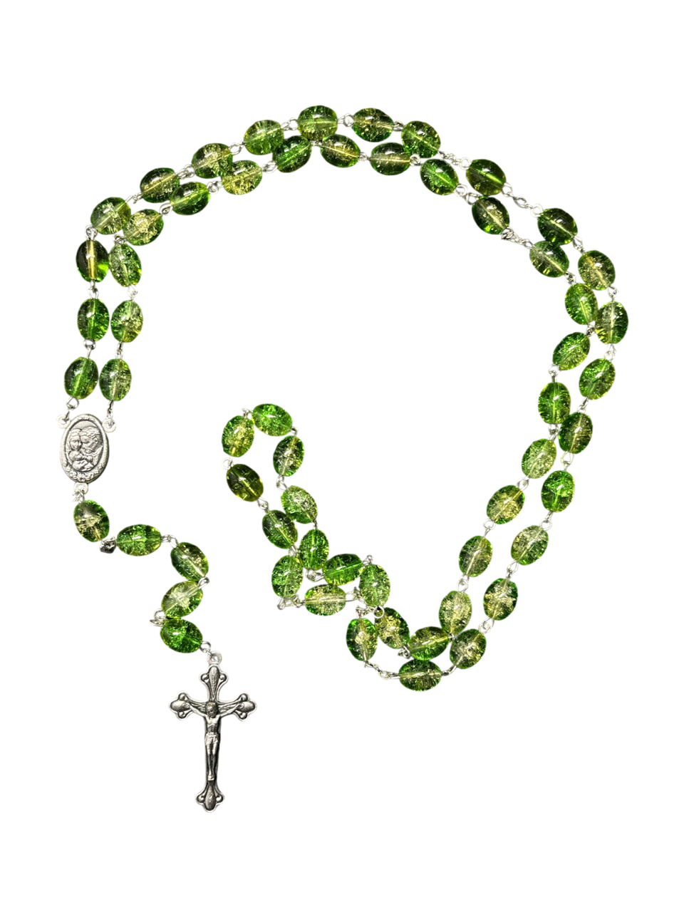 Green crystal Rosary