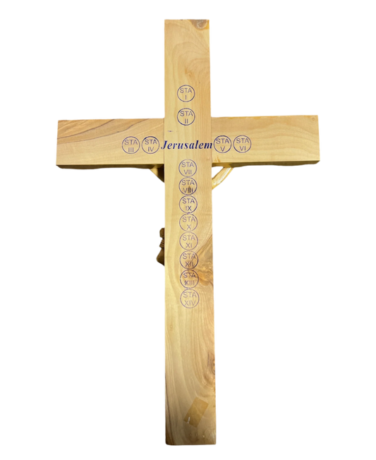 Latin Cross with olive wood crucifix