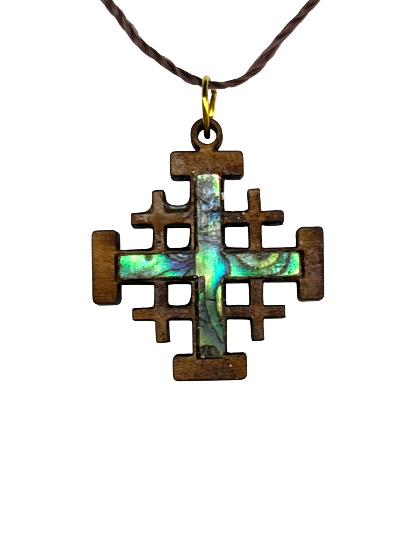 Adjustable Necklace with Jerusalem Cross Pendant
