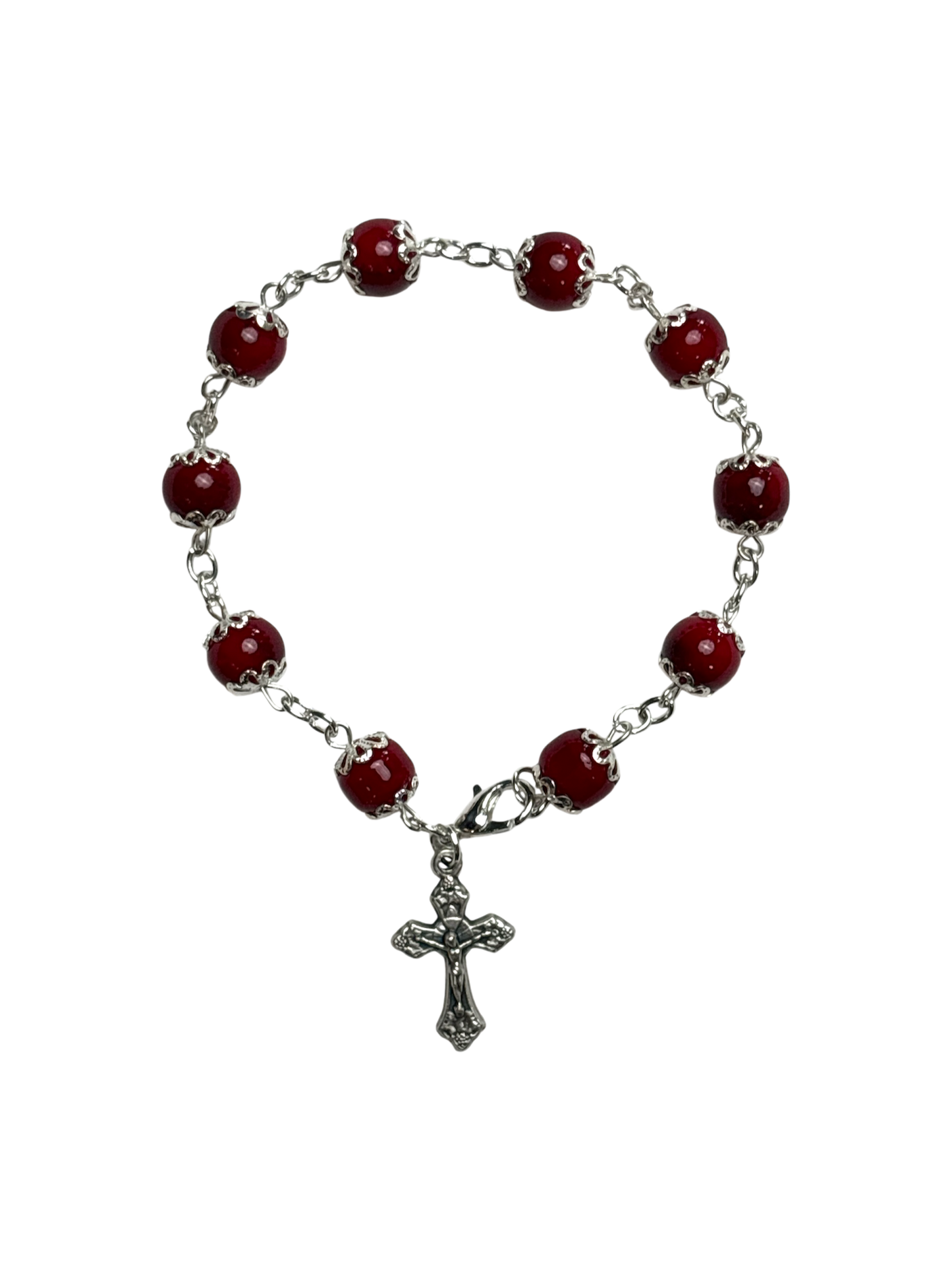 Red Coral Rosary and Bracelet Set