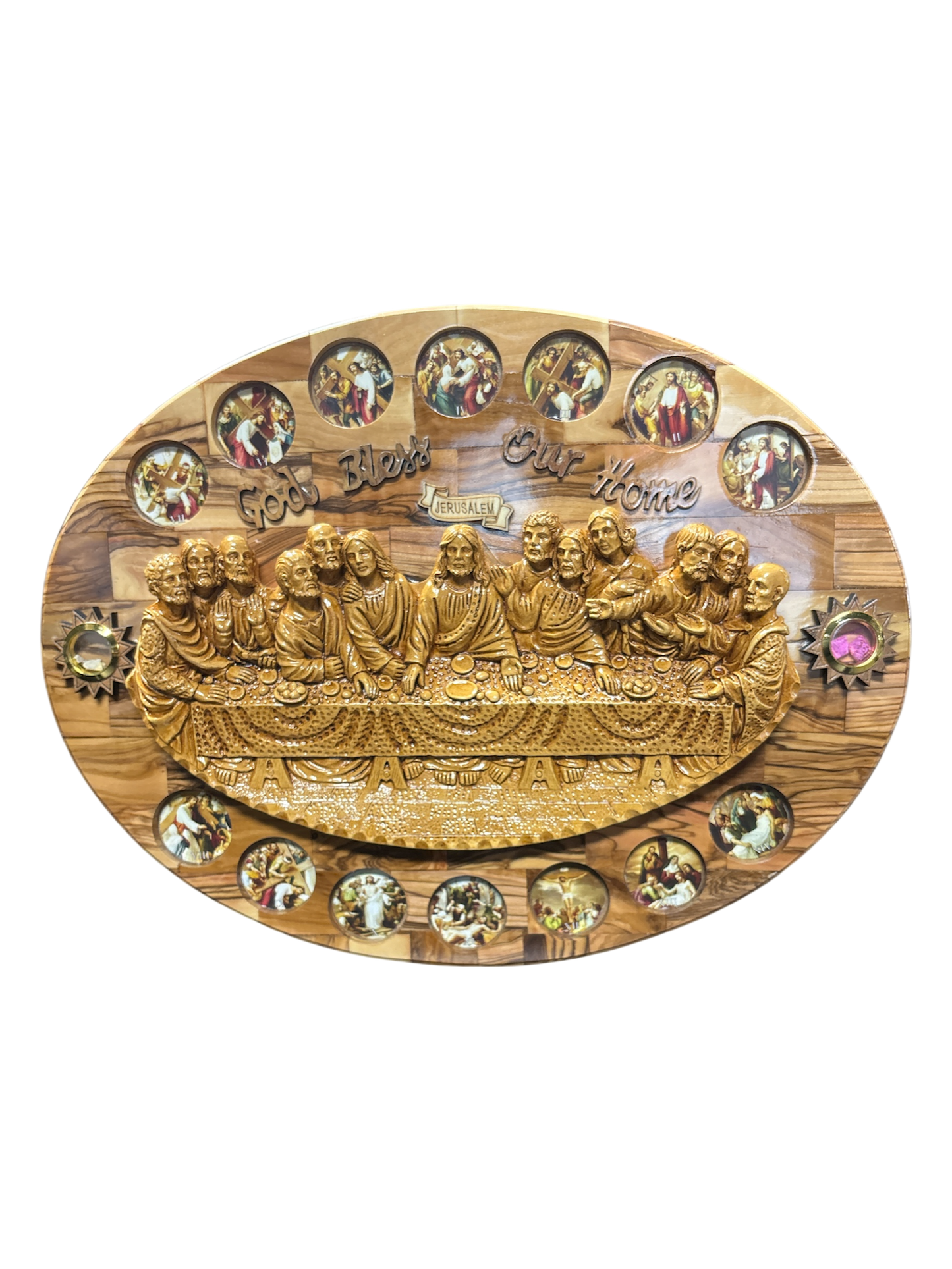 Oval Last Supper with the Stations of the Cross