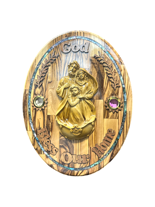 Holy Family Mother of Pearl Plate
