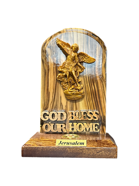Saint Michael God Bless Our Home Stand