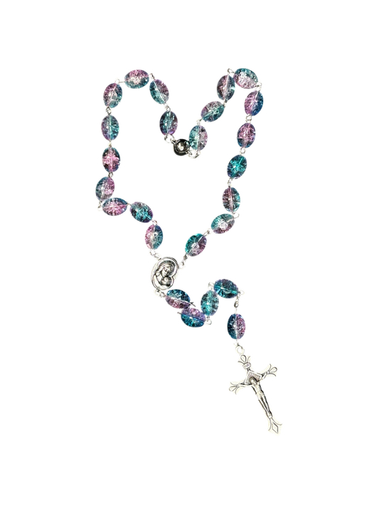 Teal & Purple Car Rosary