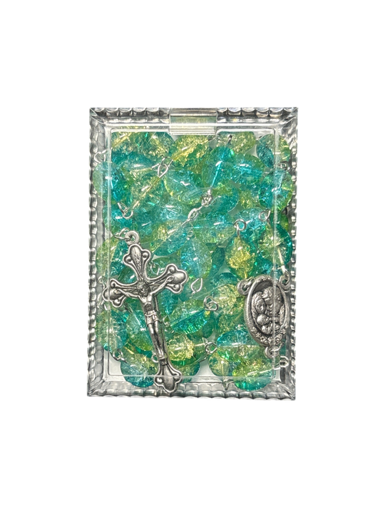 Green and Teal crystal Rosary