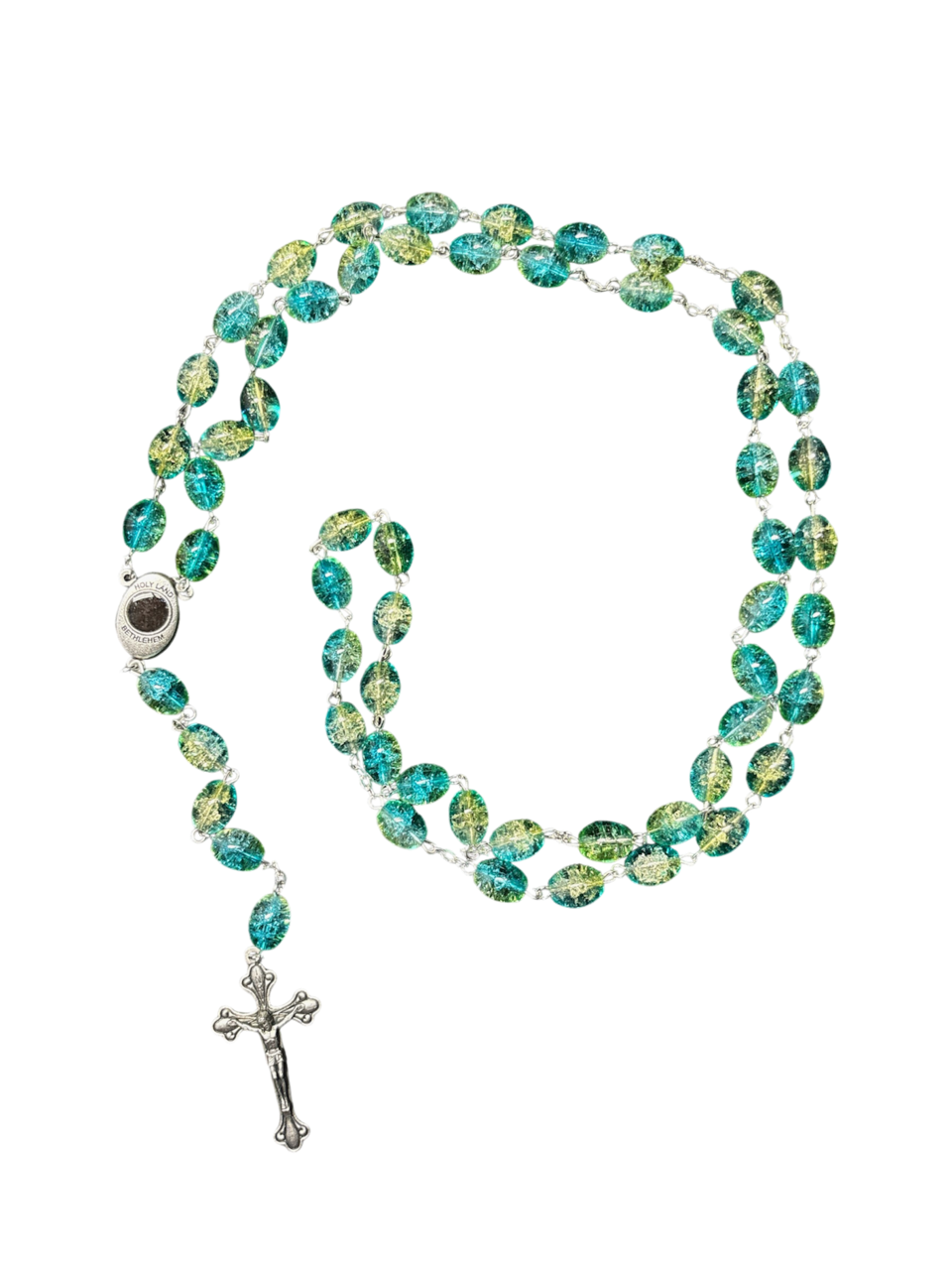 Green and Teal crystal Rosary