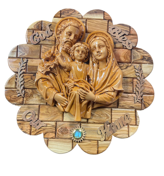 Roses Holy Family God Bless Our Home Plate