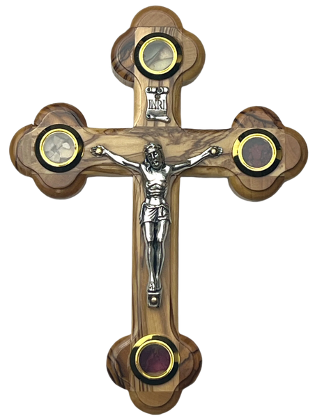 5" Roman Cross Including Four Holy Land Essences