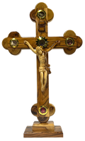 15" Roman Cross Including Four Holy Land Essences with stand