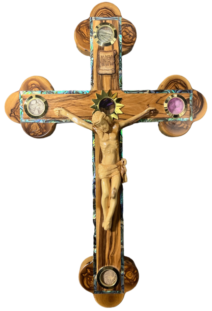 15" Roman Cross with mother of pearl