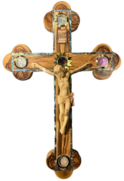 15" Roman Cross with mother of pearl