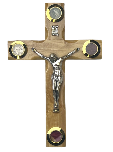 6.5" Latin Cross Including Four Holy Land Essences