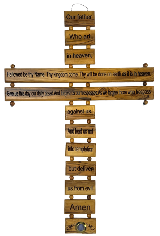 16" our father prayer cross