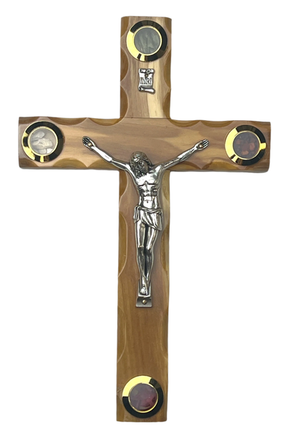 8" Latin Cross Including Four Holy Land Essences