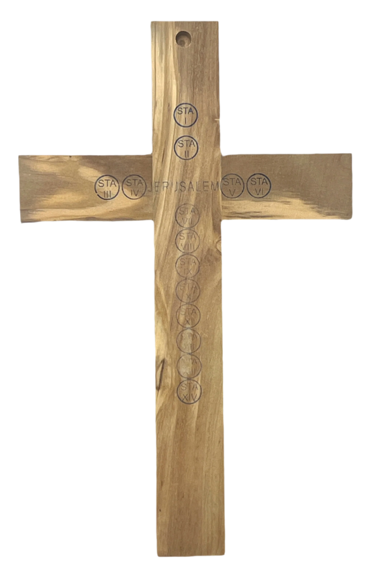 8" Latin Cross Including Four Holy Land Essences