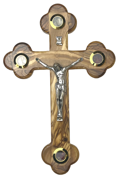 8" Roman Cross Including Four Holy Land Essences