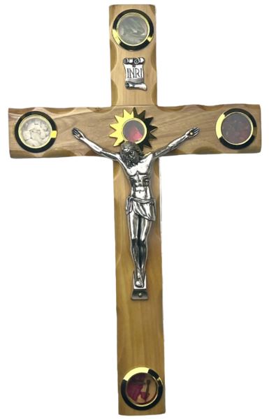 10" Latin Cross Including Four Holy Land Essences