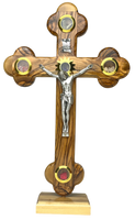 10" Roman Cross Including Four Holy Land Essences with stand