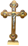 10" Roman Cross Including Four Holy Land Essences with stand