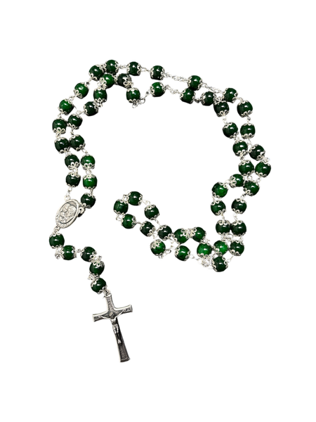 Forest Green Coral Rosary