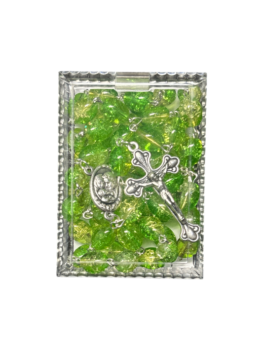 Green crystal Rosary