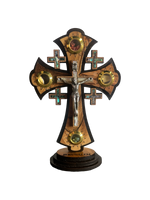 6" Jerusalem Cross with Stand