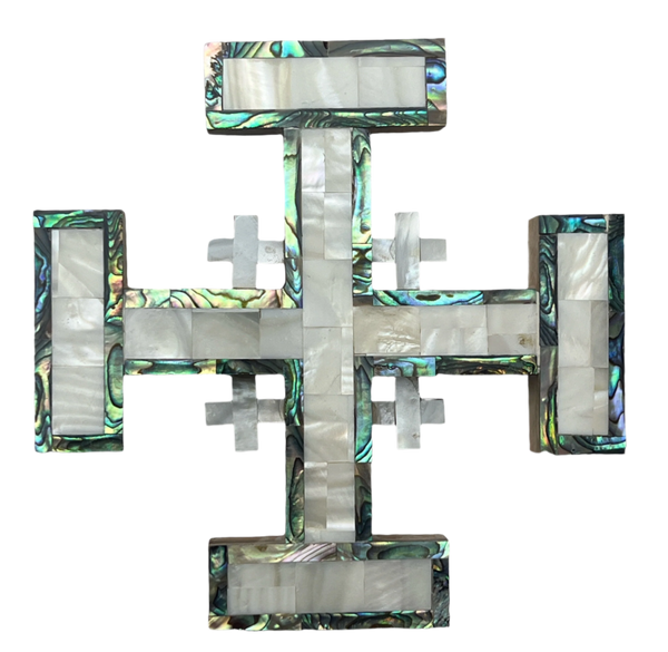 6" Mother of Pearl Jerusalem Cross