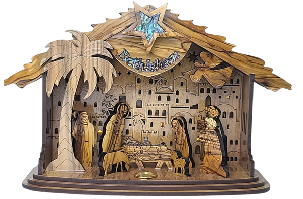 Nativity Scene with Lights