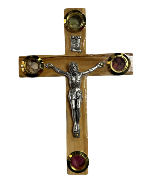 5" Latin Cross Including Four Holy Land Essences