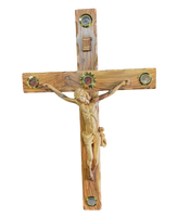 Latin Cross with olive wood crucifix