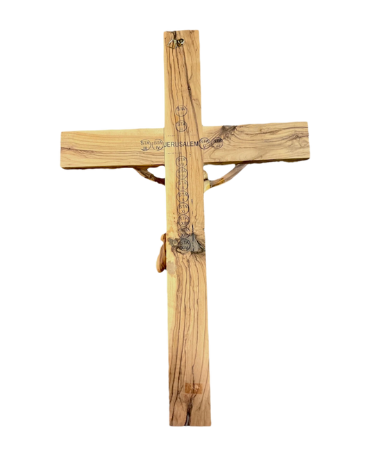 Latin Cross with olive wood crucifix