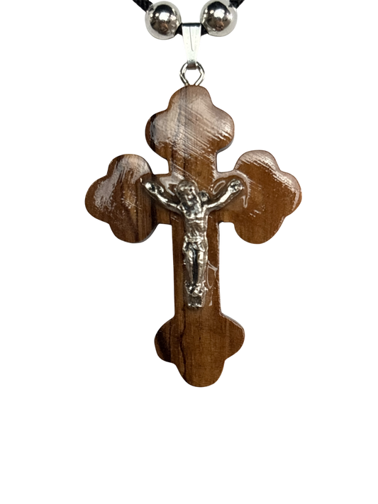 Adjustable Necklace with Olive Wood Pendant