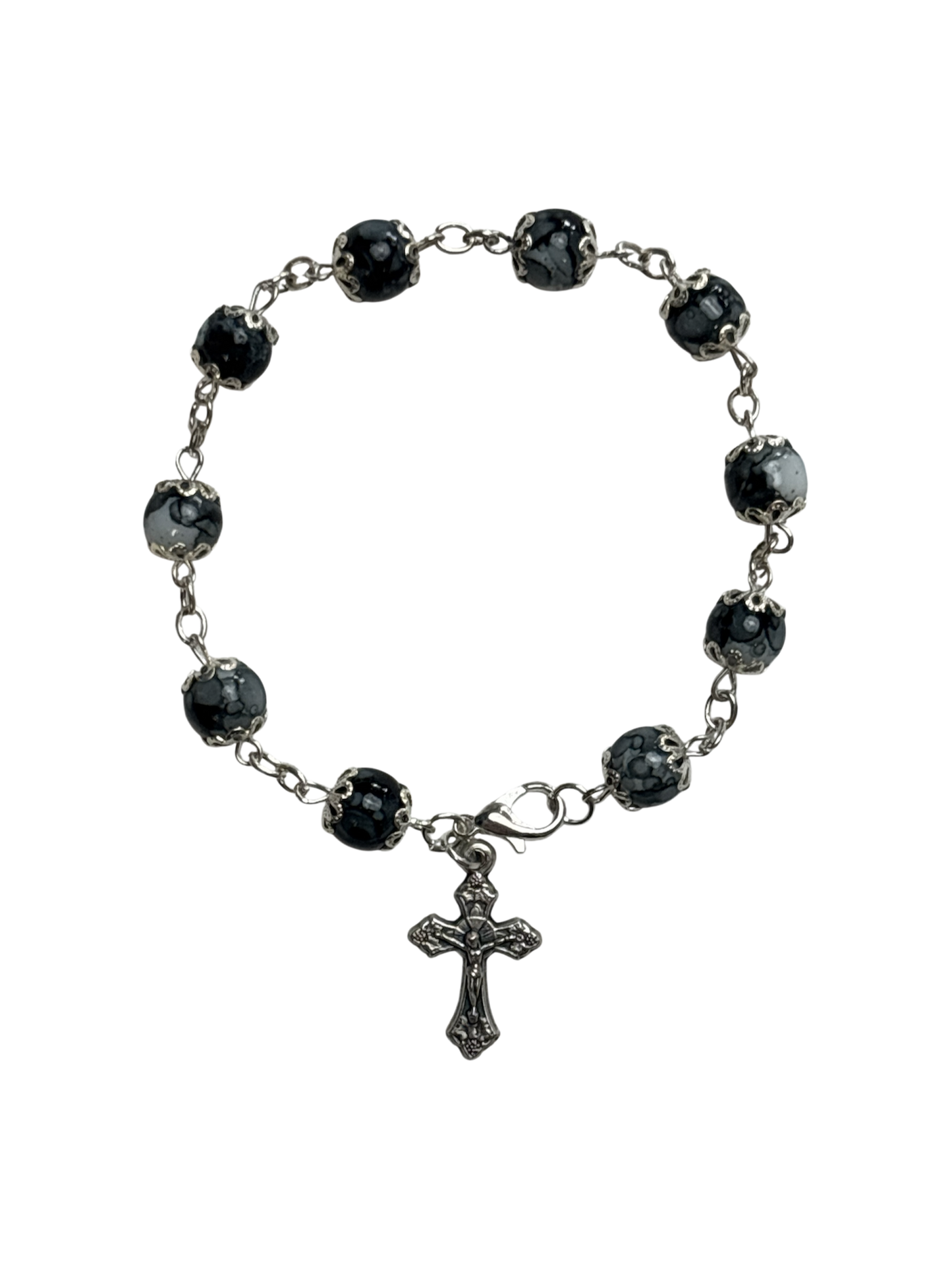 Black Coral Rosary and Bracelet Set